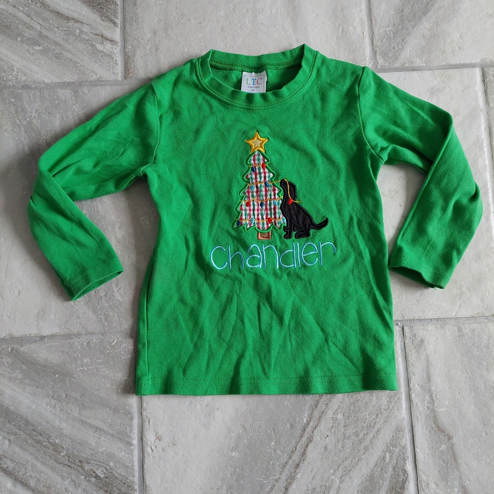 Chandler Embroidered Christmas Tree Shirt Size 4t